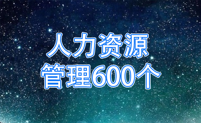 人力资源管理600个