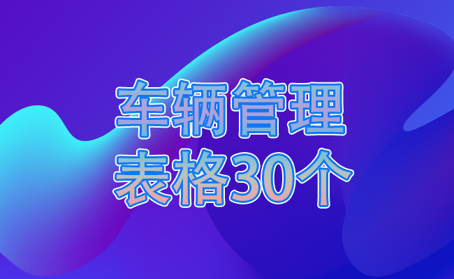 车辆管理表格30个